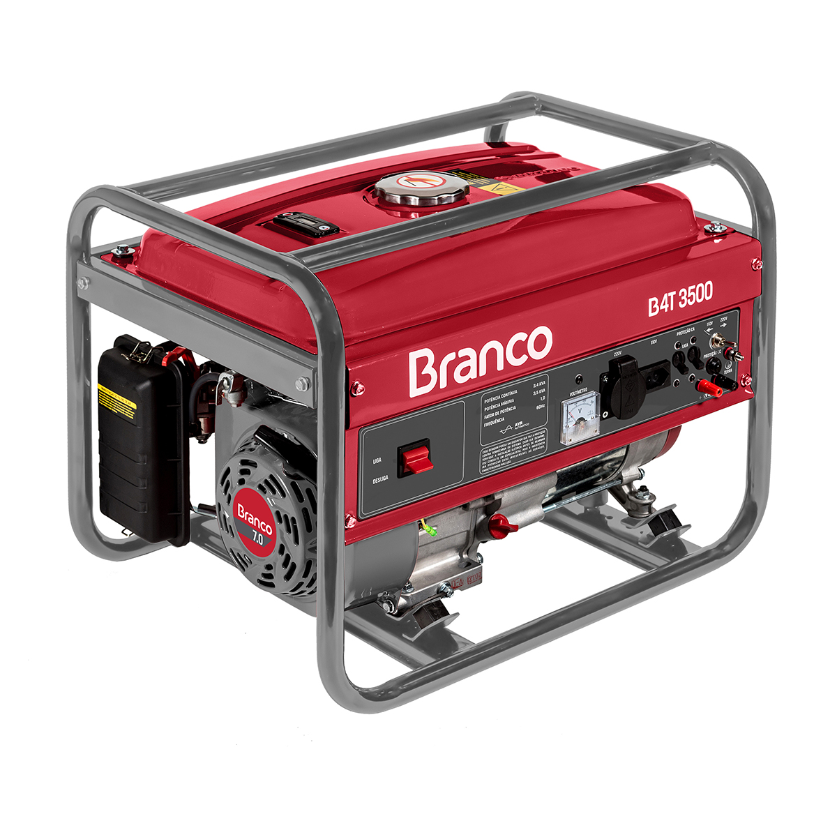 GERADOR-B4T-3500.jpg Gerador 3,5 Kva B4T-3500 Bivolt Mono 7,0 CV Gasolina 90315540 - Branco M. - Imagem 1