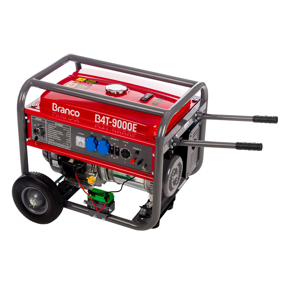 GERADOR-B4T-9000-E.jpg Gerador 9,0 Kva B4T-9000E Bivolt P. Eletrica Mono 16,5 HP Gasolina 90317270 - Branco M. - Imagem 1